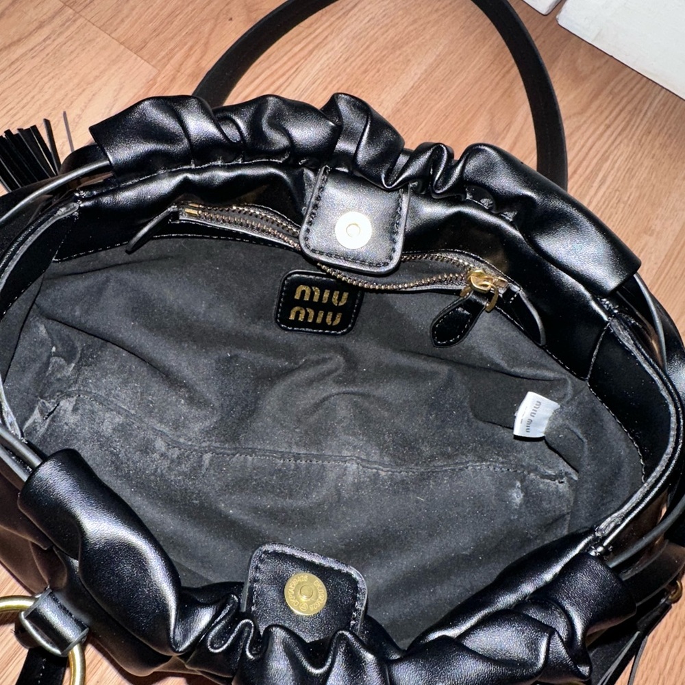 Miu Black Shoulder Bag with Tassel - Picture 7 of 8